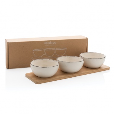 Logo trade promotional products picture of: Ukiyo 3pc serving bowl set with bamboo tray