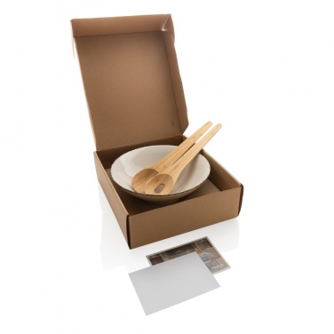 Logo trade promotional merchandise photo of: Ukiyo salad bowl with bamboo salad server