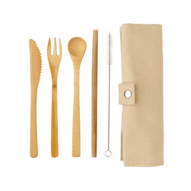 Logotrade promotional item picture of: Reusable bamboo travel cutlery set