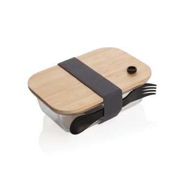 Logo trade advertising products picture of: Glass lunchbox with bamboo lid