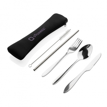 Logotrade promotional product image of: 4 PCS stainless steel re-usable cutlery set