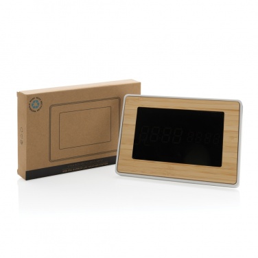 Logotrade promotional gift image of: Utah RCS recycled plastic and bamboo LED clock