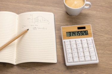 Logo trade promotional gifts picture of: Utah RCS recycled plastic and  bamboo calculator