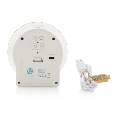 Logo trade promotional products picture of: Utah RCS rplastic and bamboo LCD desk clock