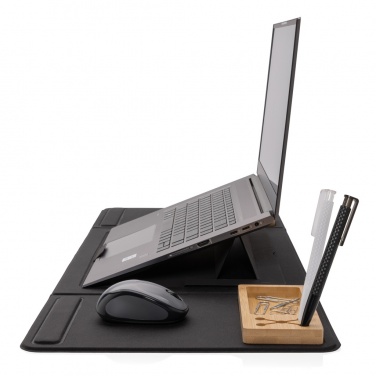 Logo trade promotional giveaways image of: Impact AWARE RPET Foldable desk organizer with laptop stand