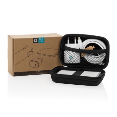 Logotrade advertising product picture of: Surge RCS recyled PET 20W type C 3 pcs charging set