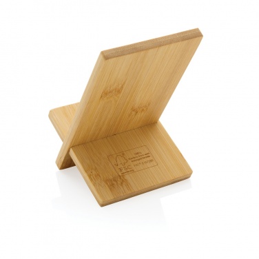 Logo trade corporate gifts image of: Bamboo phone stand in kraft box