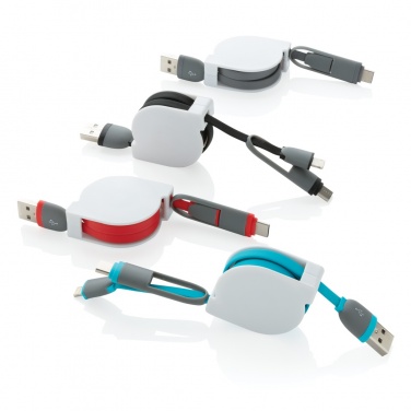 Logo trade promotional gift photo of: 3-in-1 retractable cable