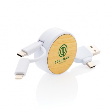 Logotrade corporate gift picture of: RCS recycled plastic Ontario 6-in-1 retractable cable