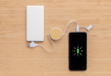 Logo trade promotional gifts picture of: RCS recycled plastic Ontario 6-in-1 retractable cable