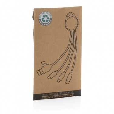 Logotrade advertising products photo of: RCS recycled plastic Ontario 6-in-1 round cable