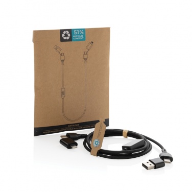 Logotrade promotional merchandise picture of: Datalock RCS recycled 60W hacking protection cable