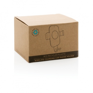 Logotrade promotional product picture of: RCS recycled plastic 10W wireless charging car holder