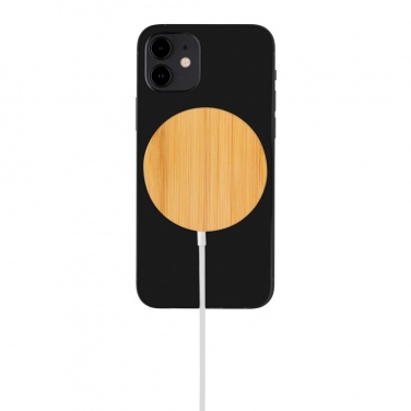 Logotrade advertising products photo of: 10W bamboo magnetic wireless charger