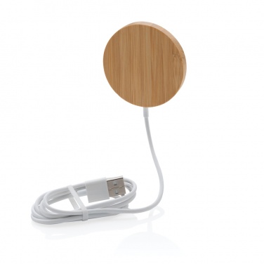 Logo trade advertising product photo of: 10W bamboo magnetic wireless charger