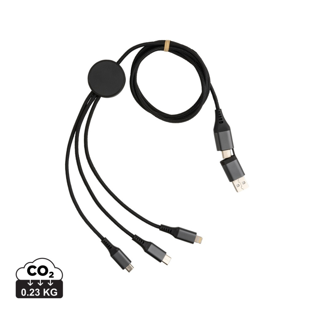 Logo trade promotional giveaway photo of: Terra RCS recycled aluminium 120cm 6-in-1 cable