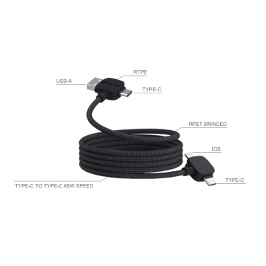 Logo trade corporate gifts picture of: Urban Vitamin Stockton 65W RCS RTPE/RPET magnetic cable