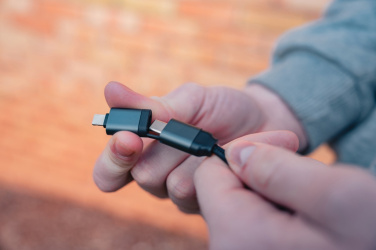 Logo trade promotional products image of: Terra RCS recycled aluminium retractable 6 in 1 cable