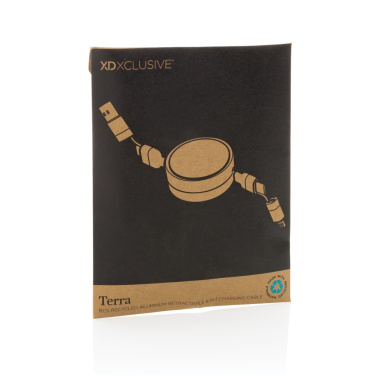 Logo trade promotional giveaways image of: Terra RCS recycled aluminium retractable 6 in 1 cable