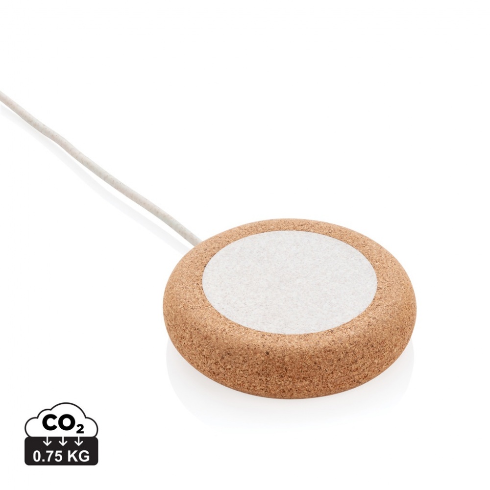 Logotrade promotional products photo of: Cork and Wheat 5W wireless charger