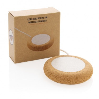 Logotrade promotional merchandise picture of: Cork and Wheat 5W wireless charger