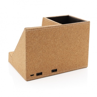 Logotrade corporate gift image of: Cork pen holder and 5W wireless charger