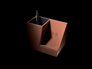 Logotrade promotional items photo of: Cork pen holder and 5W wireless charger