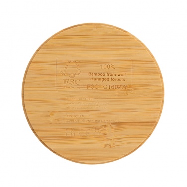 Logotrade promotional giveaway image of: Bamboo 5W round wireless charger