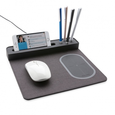 Logo trade corporate gifts image of: Air mousepad with 5W wireless charging and USB