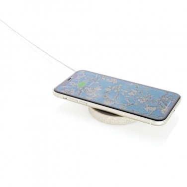 Logotrade promotional product picture of: Wheat Straw 5W round wireless charging pad