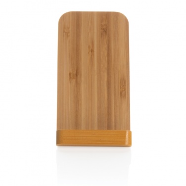 Logo trade promotional giveaways picture of: Bamboo 5W wireless charging stand