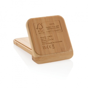 Logo trade advertising products image of: Bamboo 5W wireless charging stand
