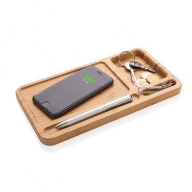 Logotrade business gift image of: Bamboo desk organiser 10W wireless charger