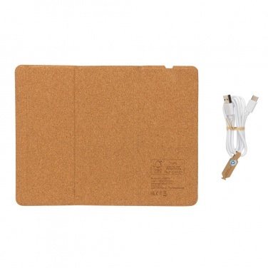 Logotrade promotional merchandise image of: 10W wireless charging cork mousepad and stand