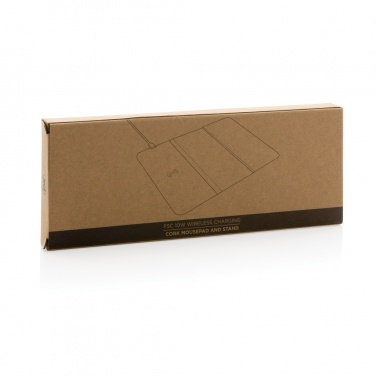 Logotrade promotional item image of: 10W wireless charging cork mousepad and stand