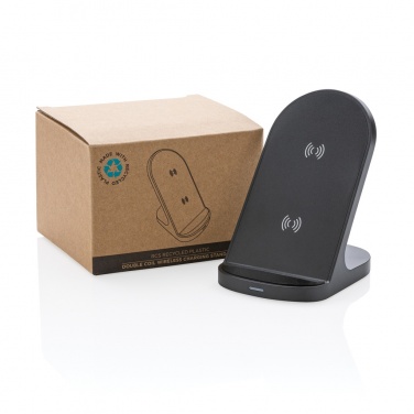 Logotrade advertising product image of: RCS recycled plastic double coil wireless stand 15W