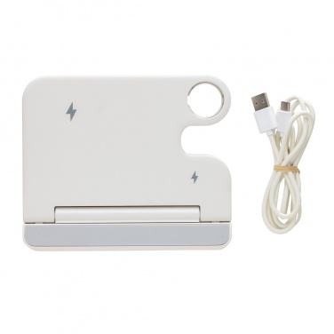 Logo trade corporate gifts picture of: Joltz RCS recycled plastic dual 15W charger with iWatch slot