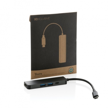 Logo trade corporate gift photo of: Terra RCS recycled aluminum hub with HDMI input