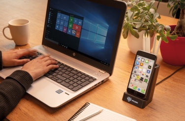 Logo trade advertising products image of: Light up logo 5W wireless charging pen holder