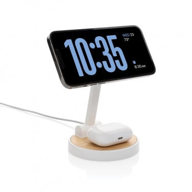 Logotrade promotional item picture of: Ontario RCS rplastic 15W magnetic charging 2 in 1 stand