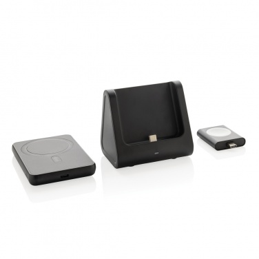 Logotrade promotional merchandise image of: Powerbase RCS recycled plastic 3 in 1 charger with powerbank