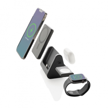 Logotrade promotional product picture of: Powerbase RCS recycled plastic 3 in 1 charger with powerbank