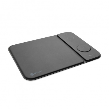 Logo trade promotional product photo of: Swiss peak RCS recycled PU 15W 3 in 1 charging mousepad