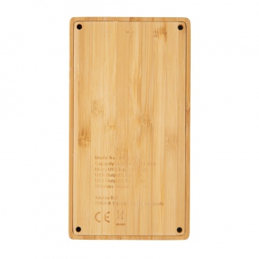 Logo trade promotional merchandise image of: Bamboo 4.000 mAh wireless 5W Powerbank