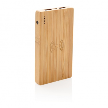 Logotrade promotional giveaways photo of: Bamboo 4.000 mAh wireless 5W Powerbank
