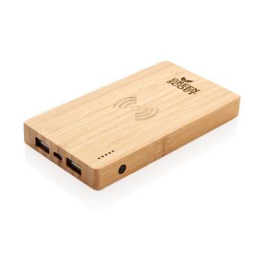 Logotrade promotional giveaways photo of: Bamboo 4.000 mAh wireless 5W Powerbank