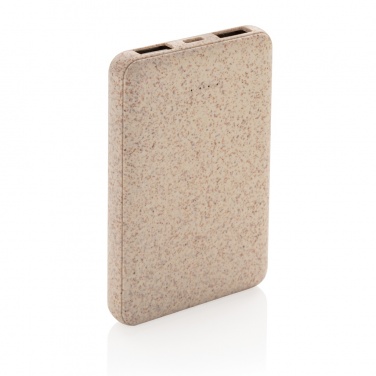 Logo trade promotional products picture of: Wheat Straw 5.000 mAh Pocket Powerbank