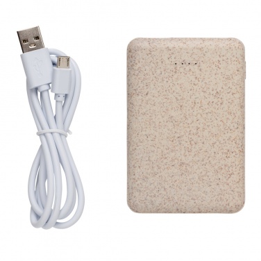 Logo trade promotional product photo of: Wheat Straw 5.000 mAh Pocket Powerbank