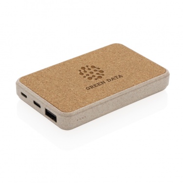 Logo trade promotional products image of: Cork and Wheat 5.000 mAh pocket powerbank