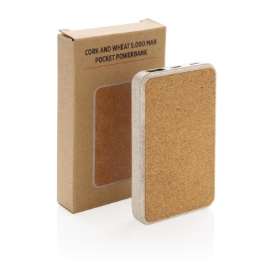 Logo trade advertising product photo of: Cork and Wheat 5.000 mAh pocket powerbank
